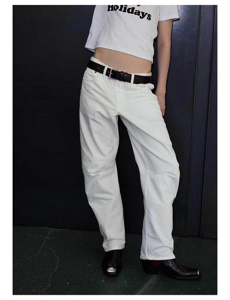 Slim Fit Pleated Curve Pants