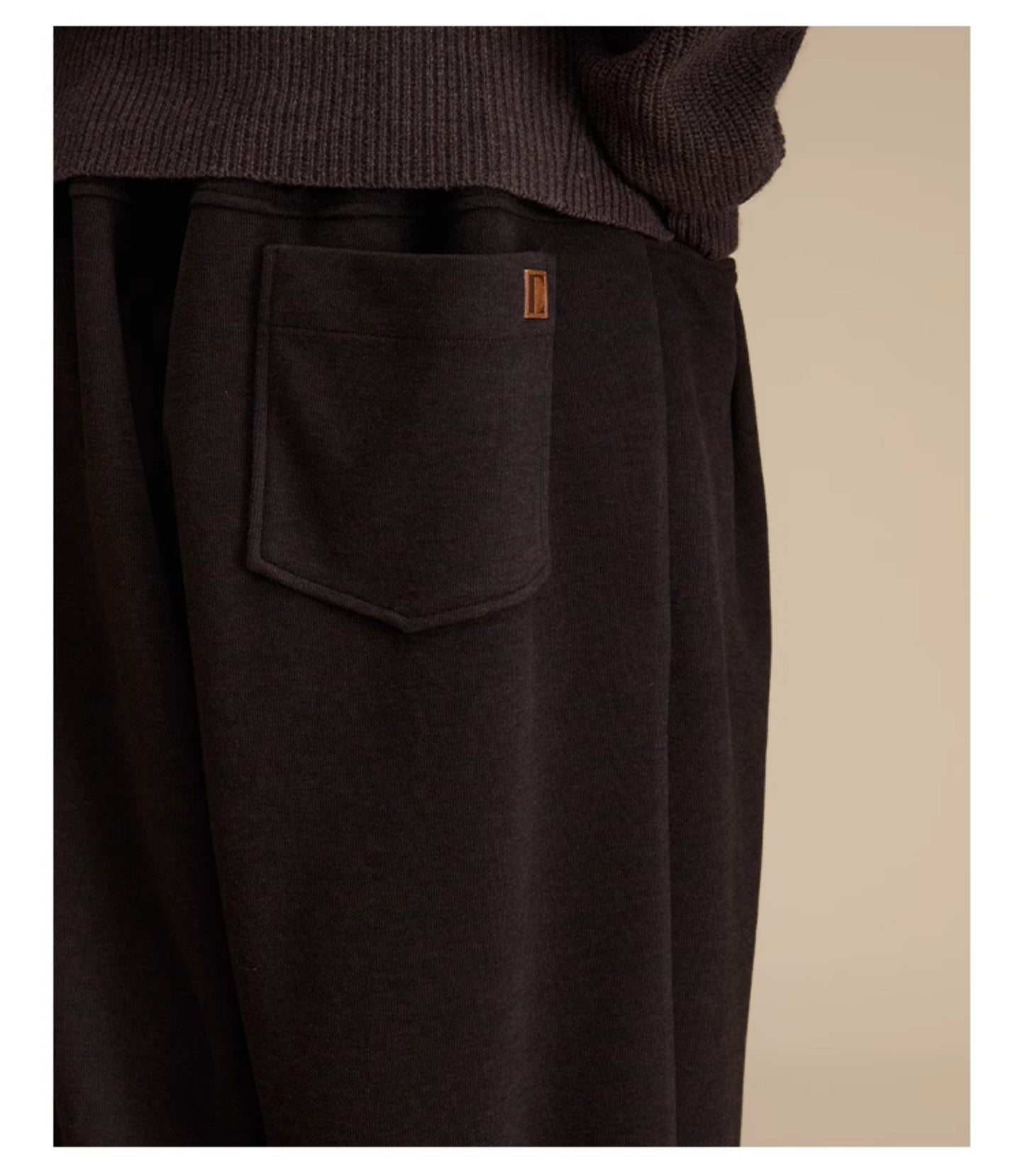 Wool blend elastic waist sweatpants