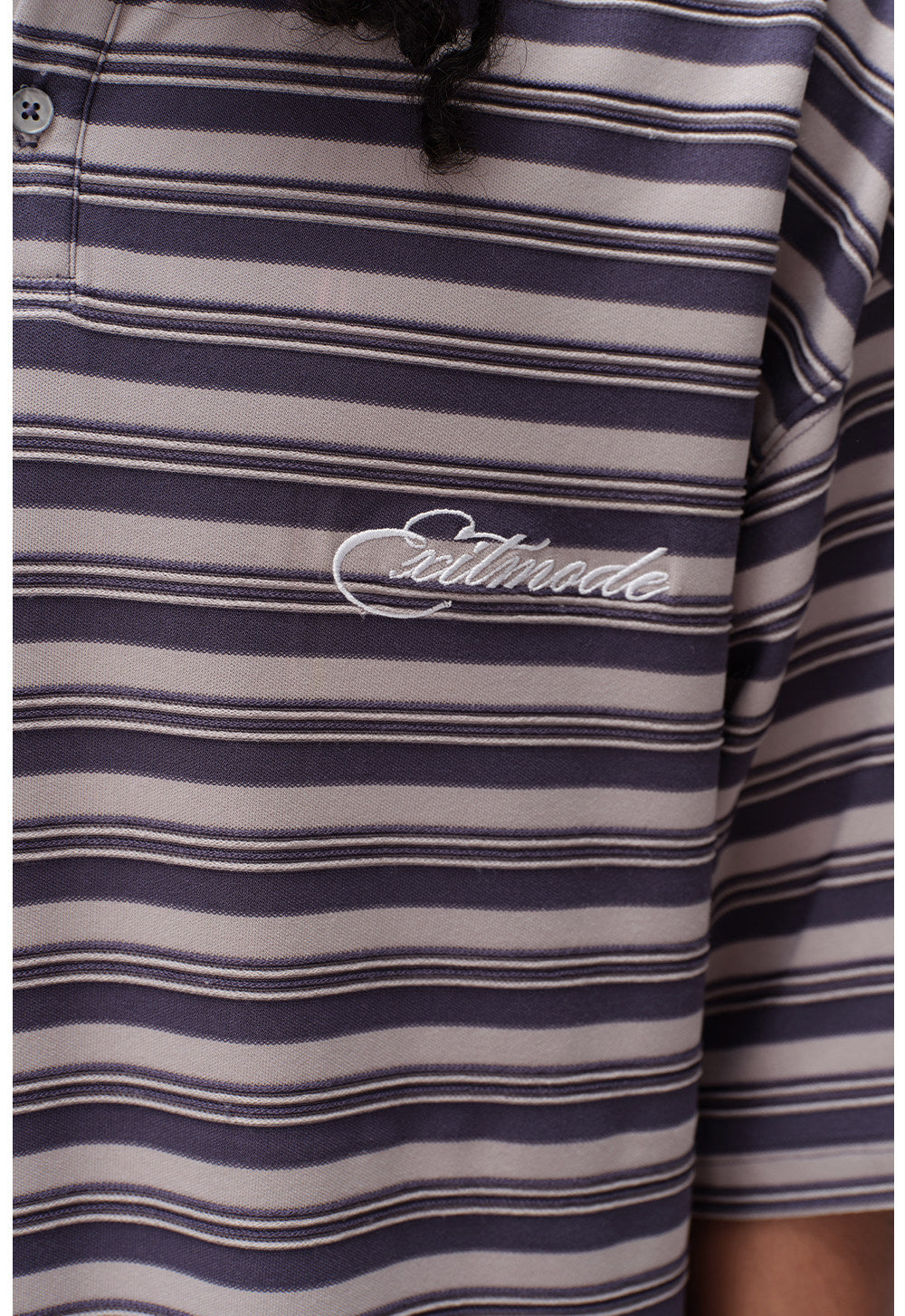 Unisex Striped Embroidered Polo Shirt