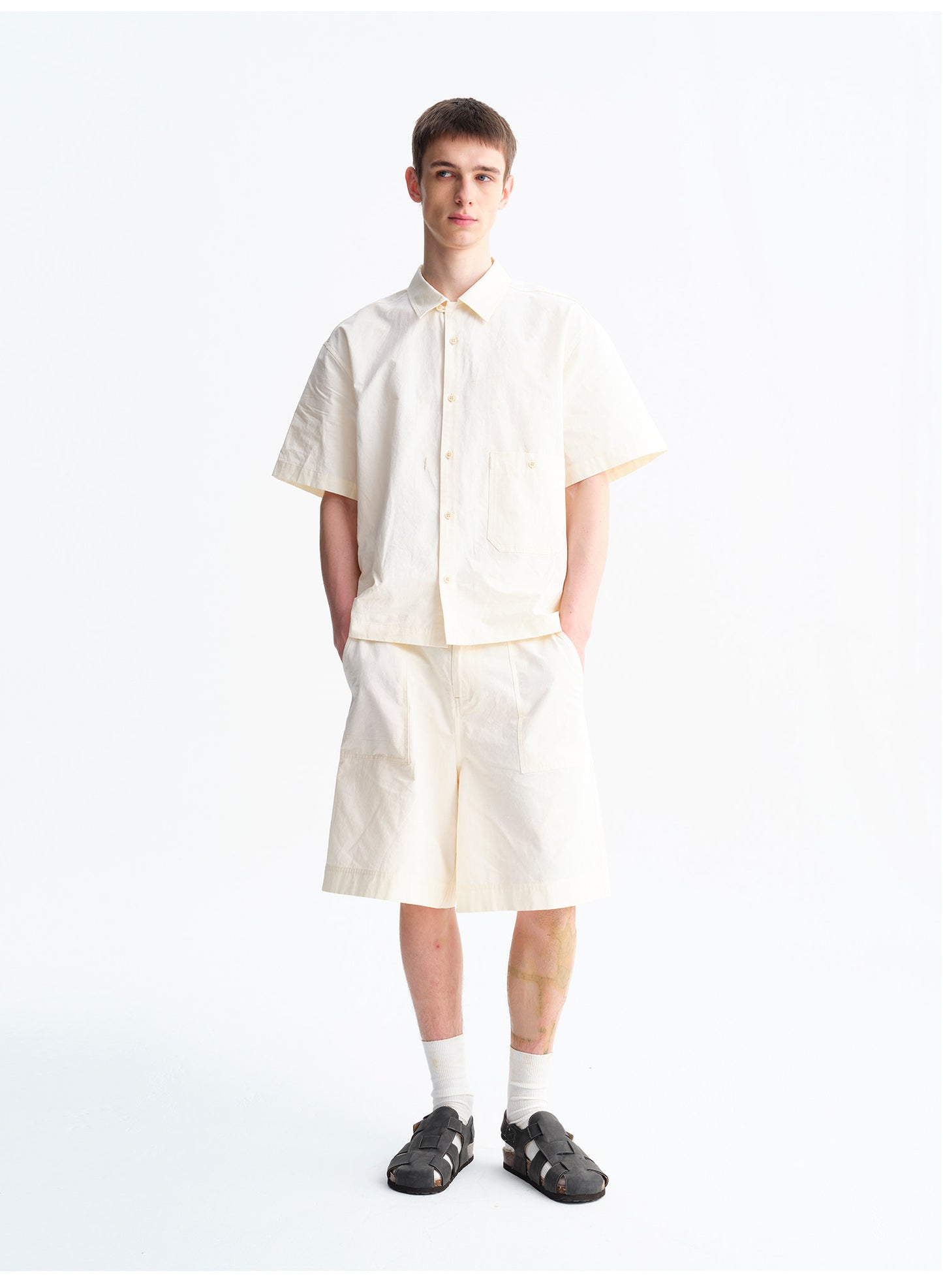 Matte Finish Solid-Color Shirt