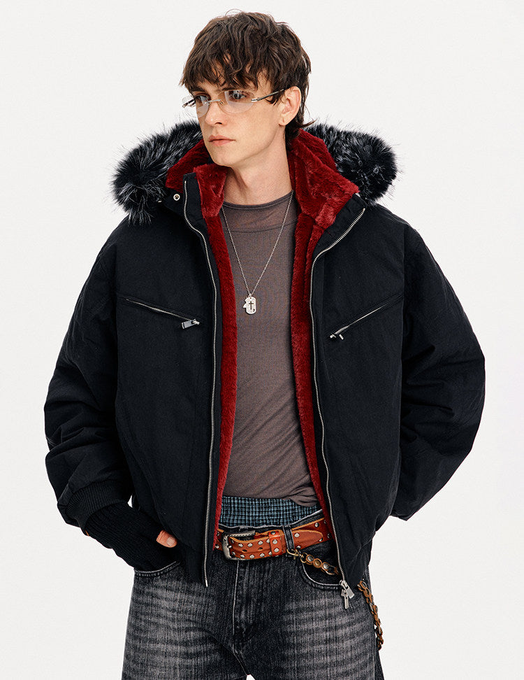 Detachable Hood White Duck Down Jacket