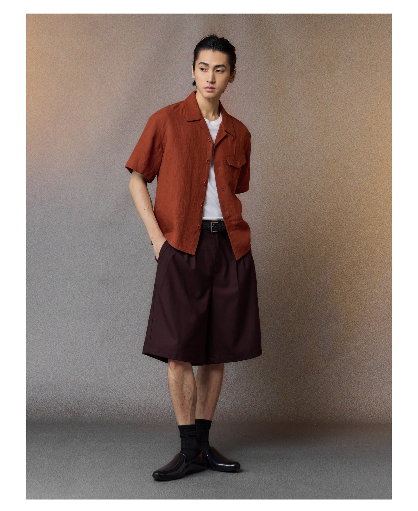 Irregular Silhouette Cuban Collar Shirt