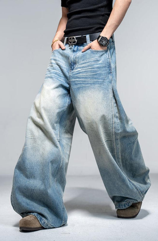 Deconstructed Washed Jeans