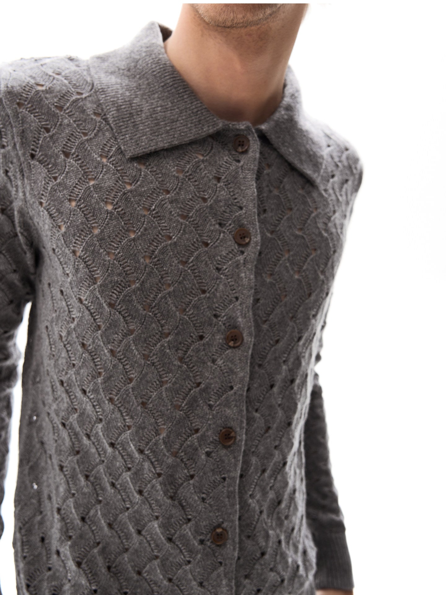 Medium-length lightweight knit cardigan