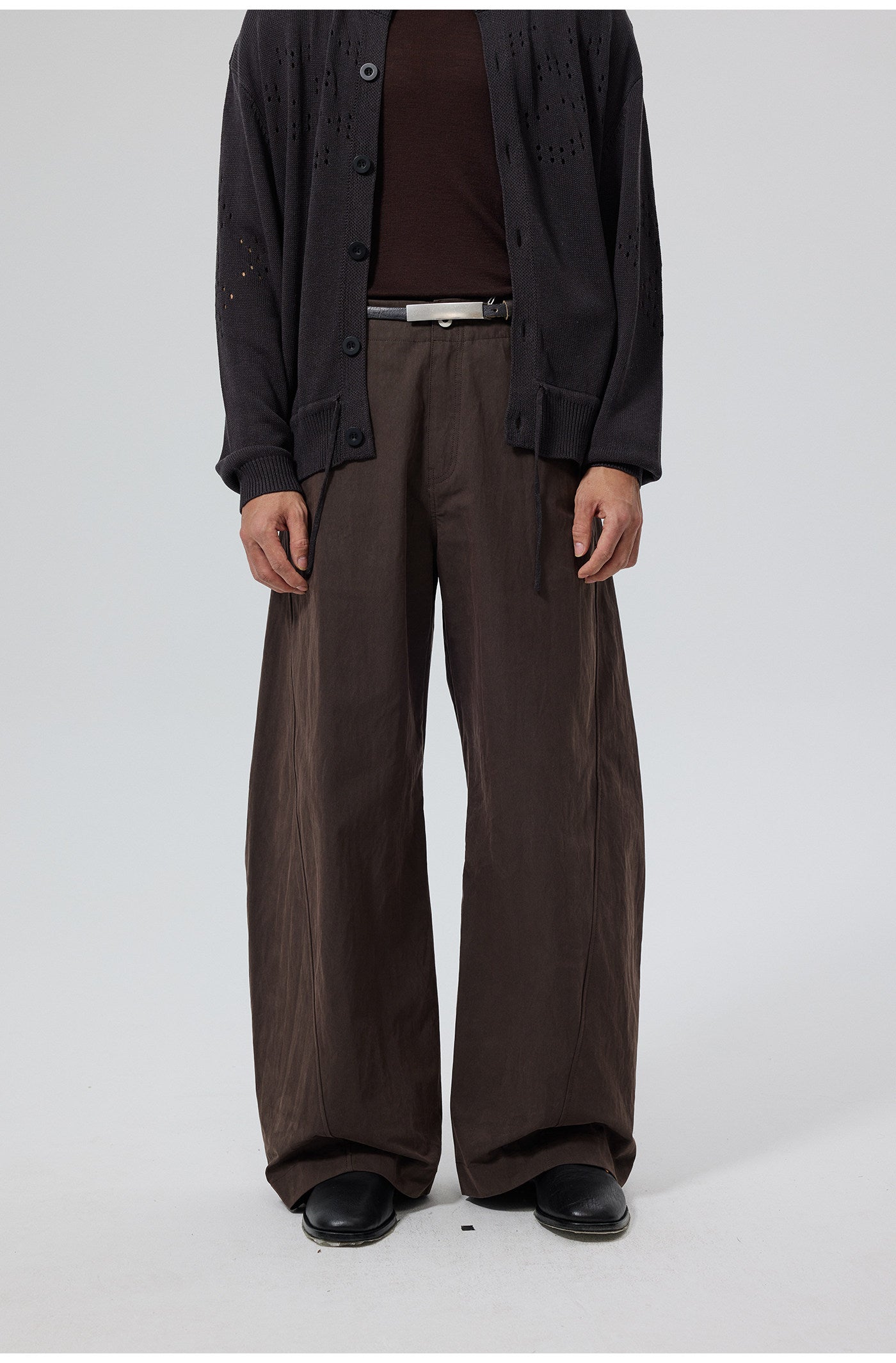 Cotton-Nylon Blend Casual Pants