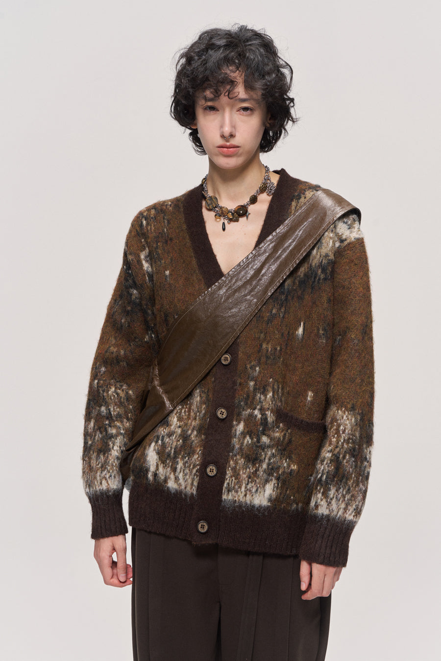 Gradient Wool Blend Cardigan