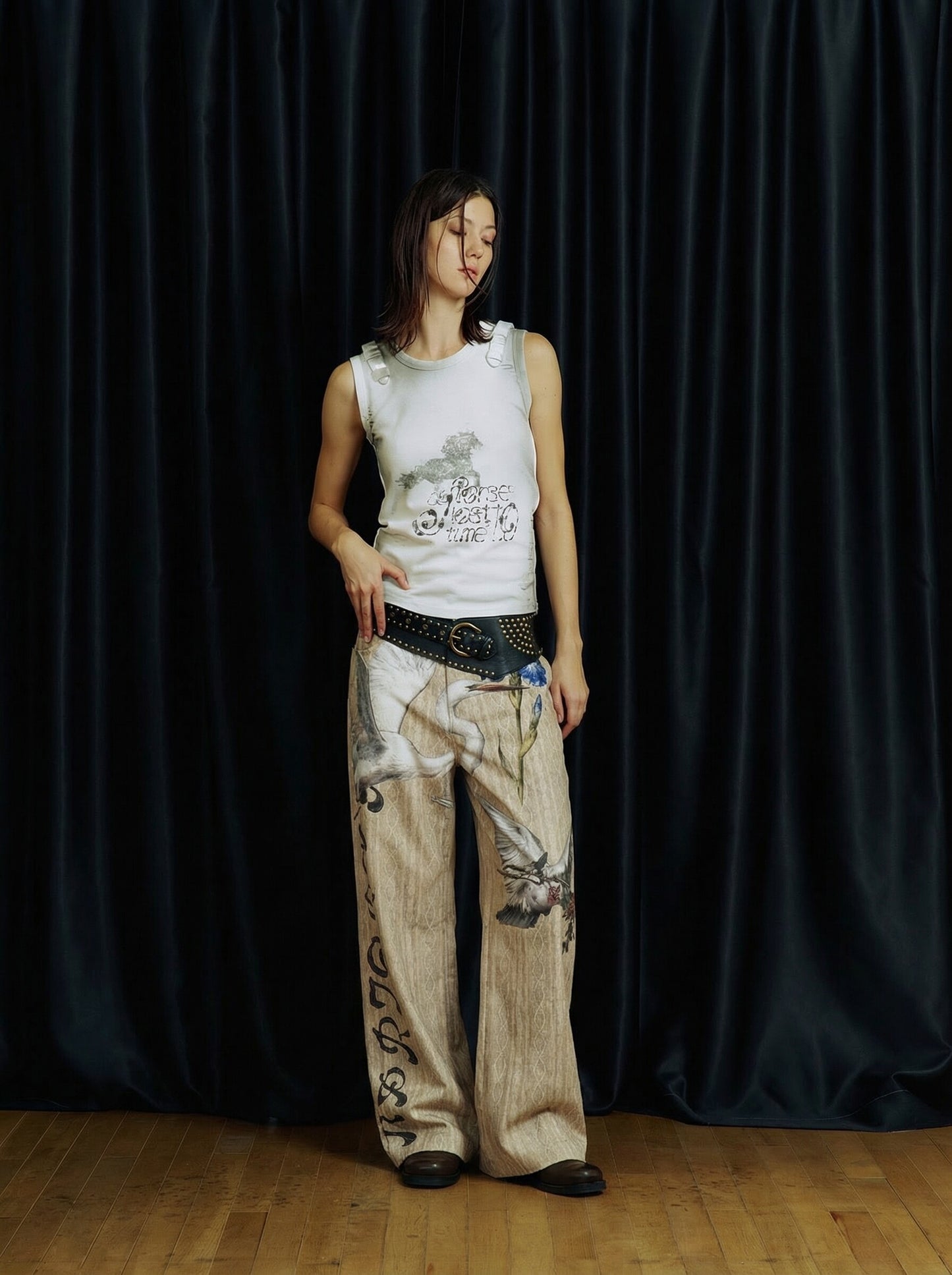 3D-Printed Denim Casual Pants
