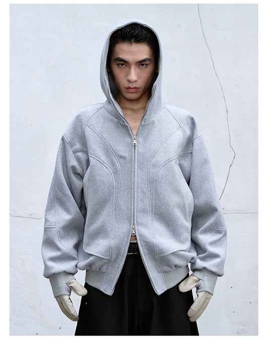 Clean Fit Hooded Zipper Jacket