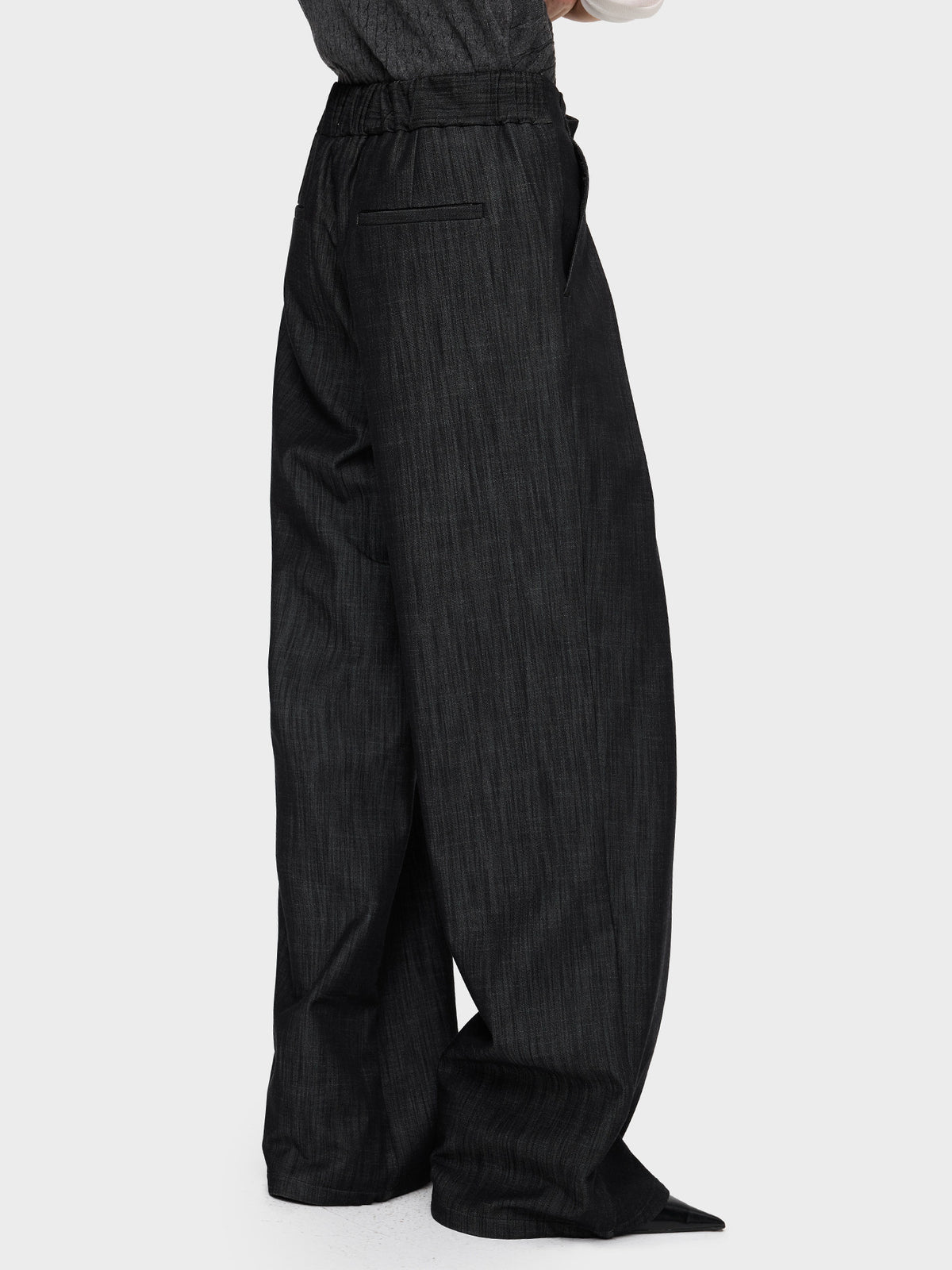 Faux Denim Straight-Leg Pants