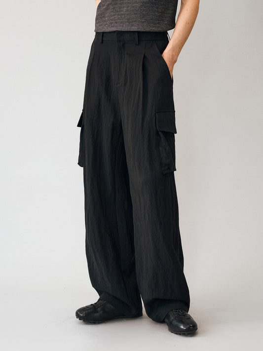 샤이니 배기 카고 팬츠