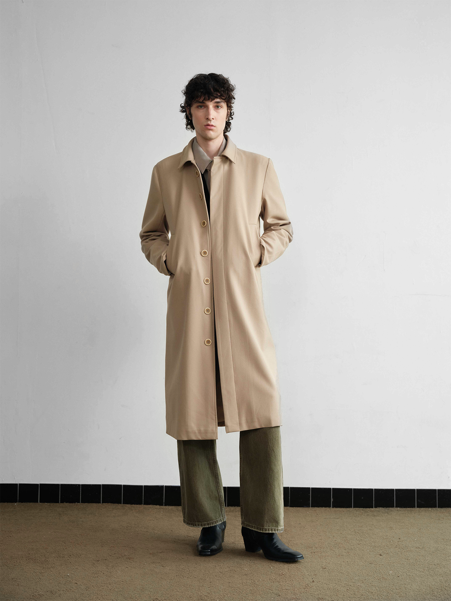 Wide Lapel Casual Coat