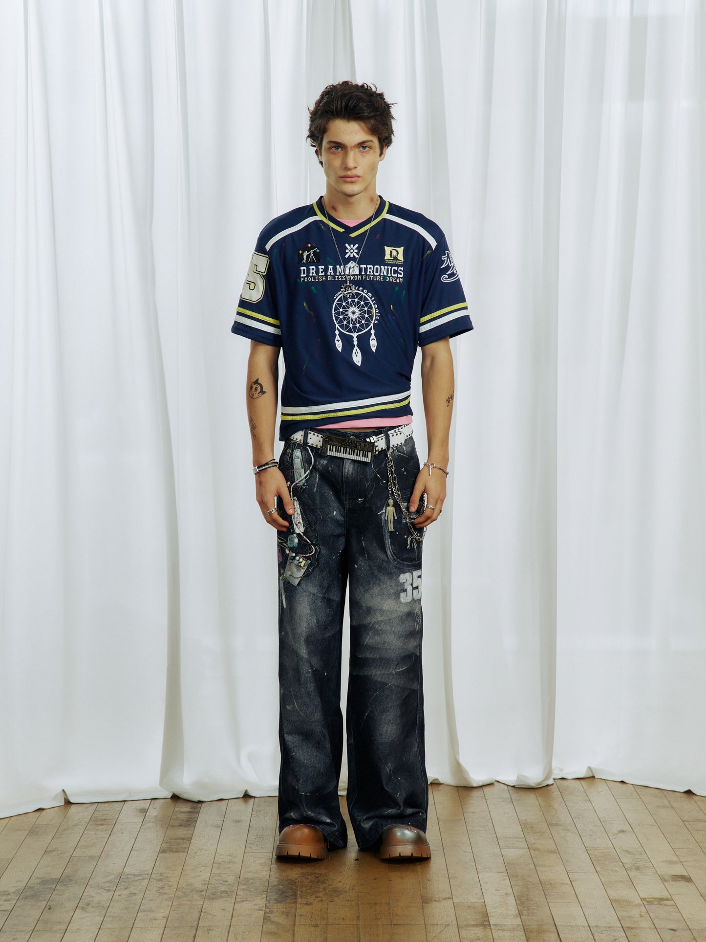 Electronic Print Embroidered T-Shirt