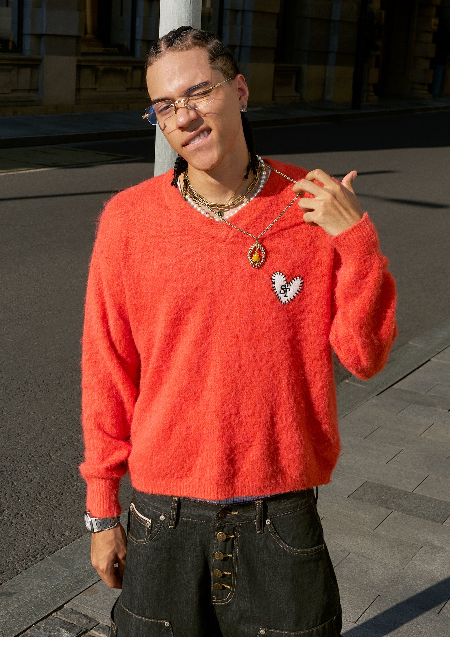 Wool Blend V-Neck Knit