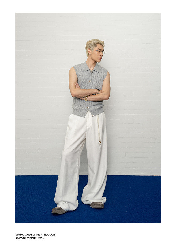 Lapel knit vest