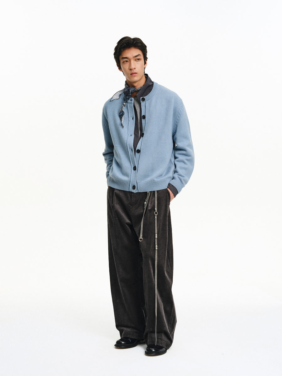 Double-Pleated Casual Pants