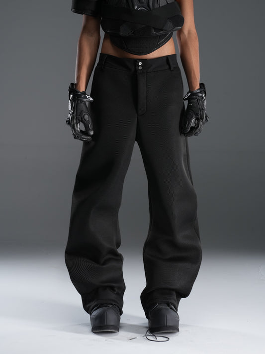 Mesh three-dimensional scimitar pants