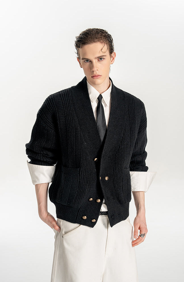 Loose Double-Breasted Cardigan