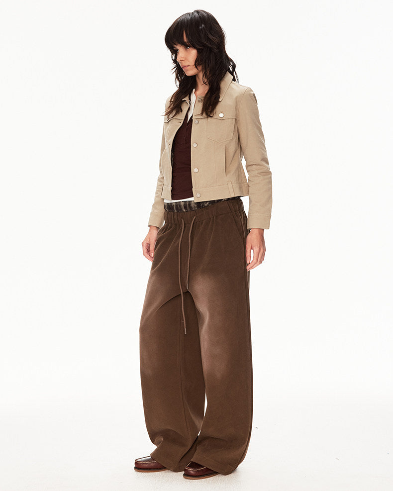 Double-Waistband Washed Sweatpants