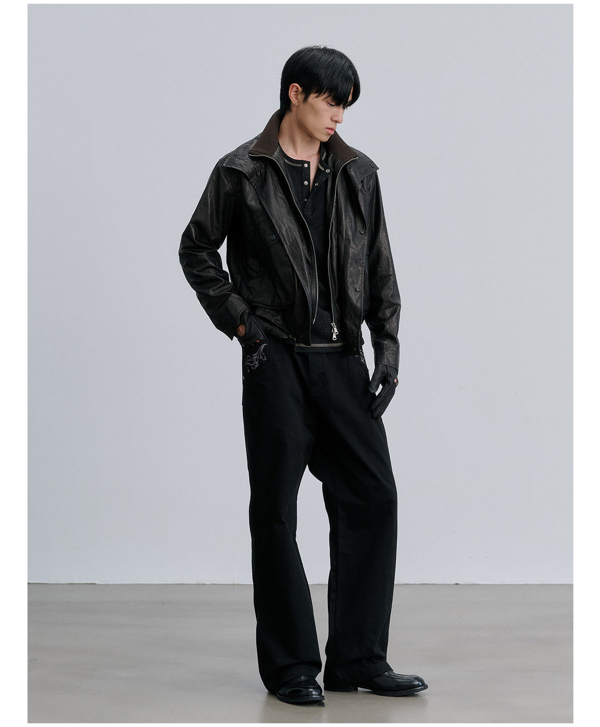 Faux Leather Two-Piece Jacket