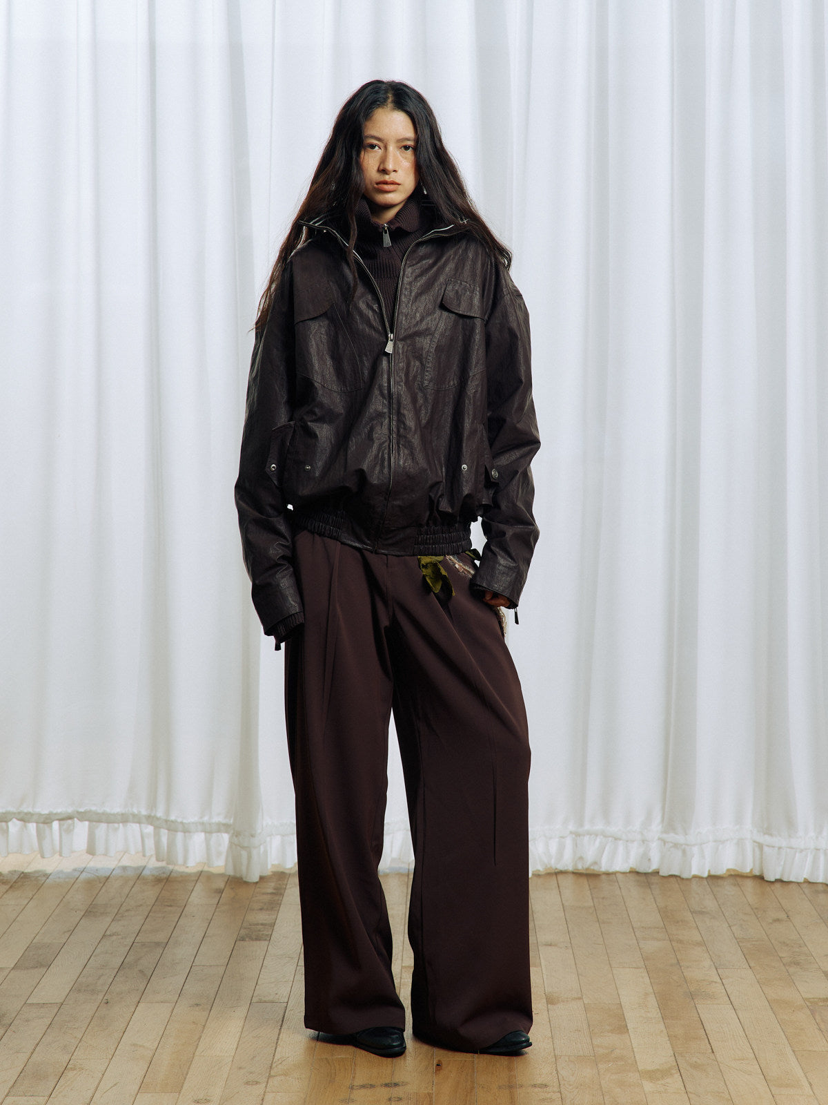Waxed Leather Coated Jacket