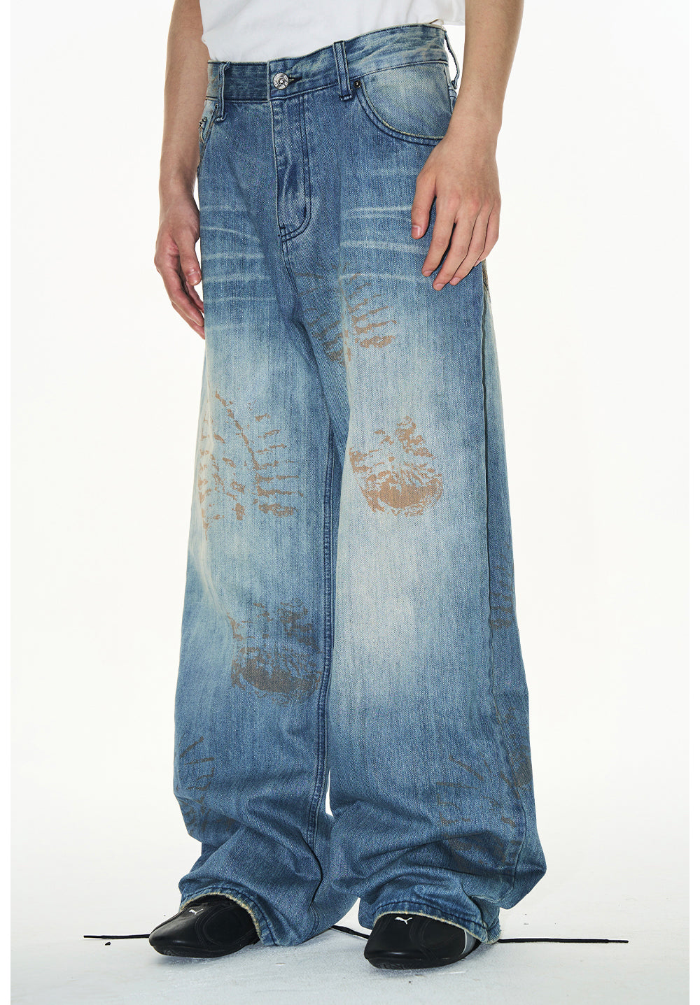 Footprint Denim Pants