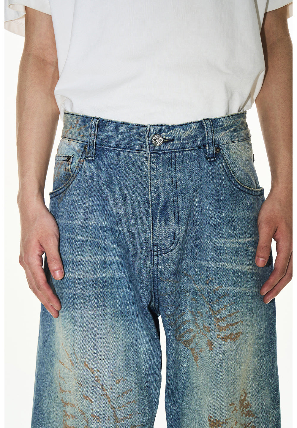 Footprint Denim Pants