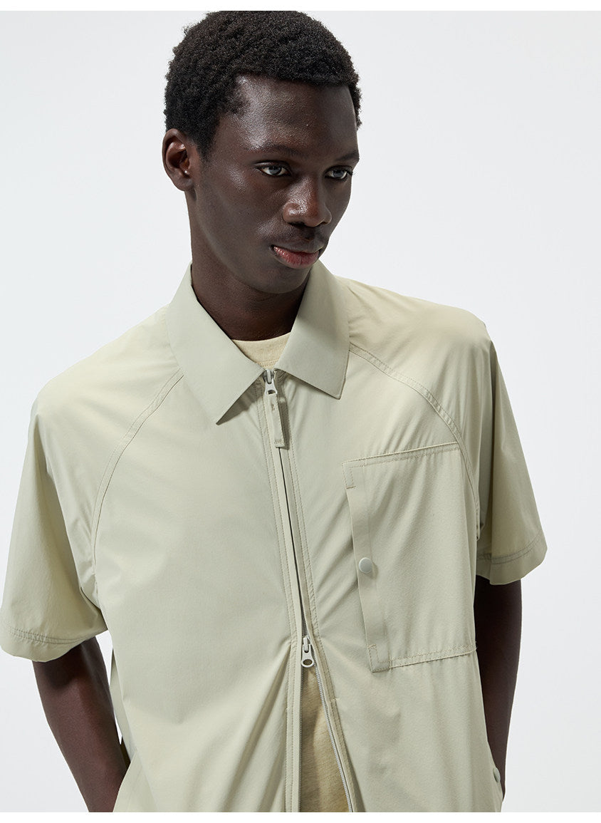 Nylon-Laminated Multi-Pocket Shirt