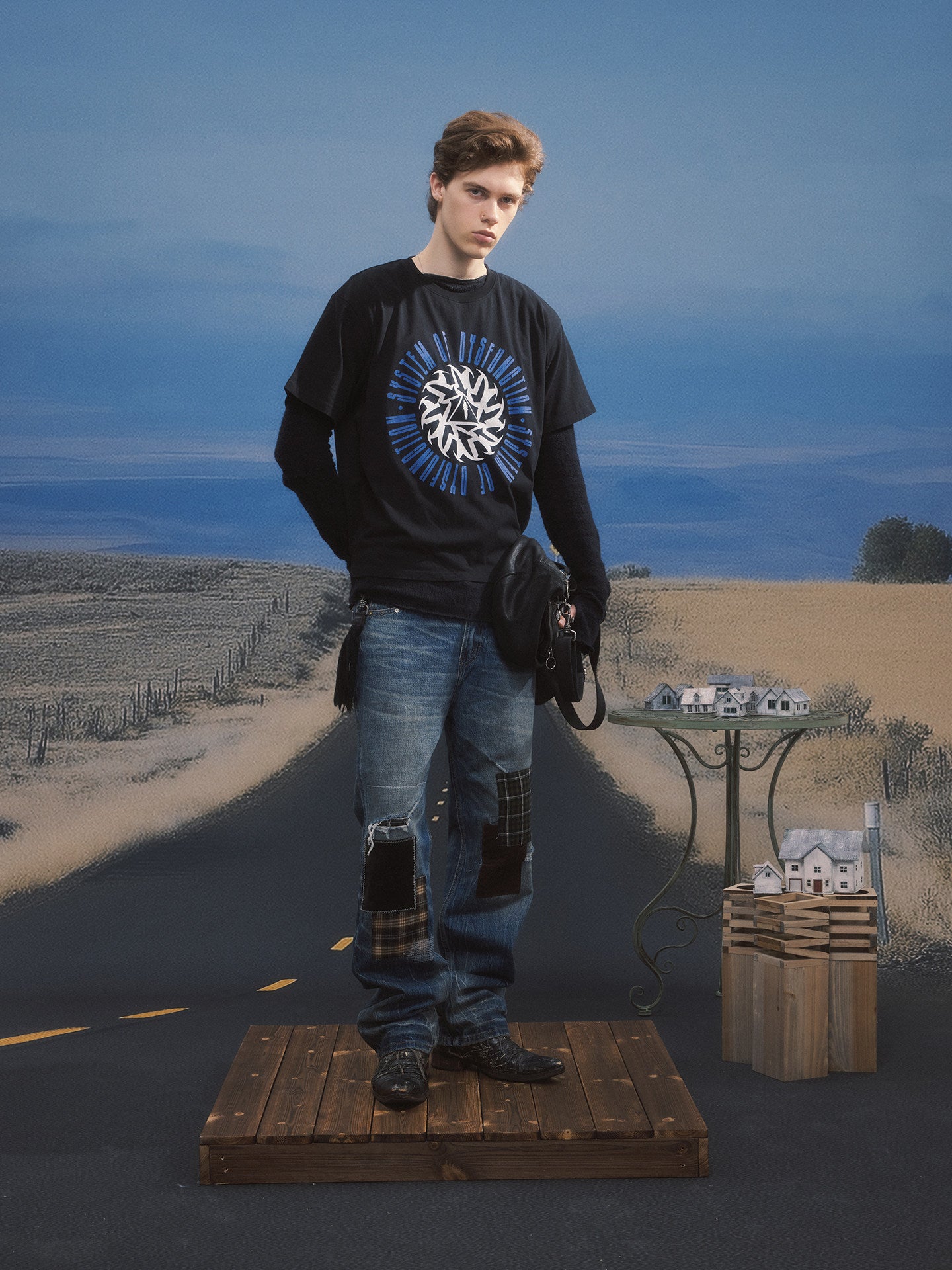 Patchwork Denim Pants