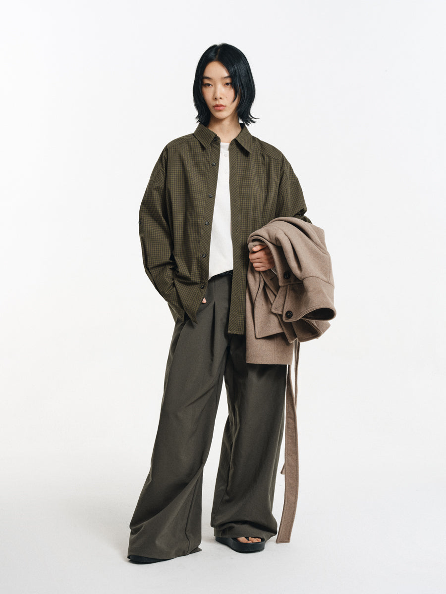 Wrinkle-resistant double-pleated casual pants