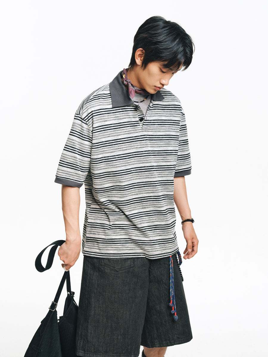 Drop Shoulder Polo Shirt