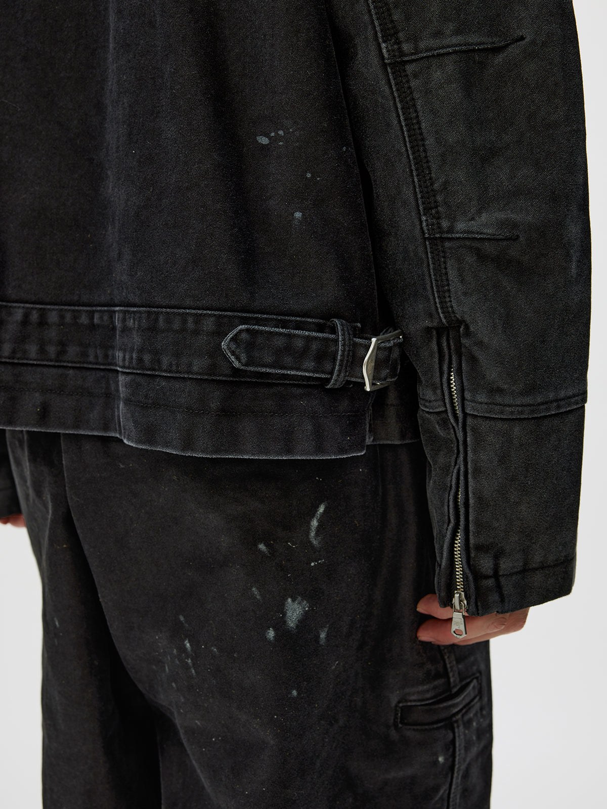 Distressed Zipper Short Jacket