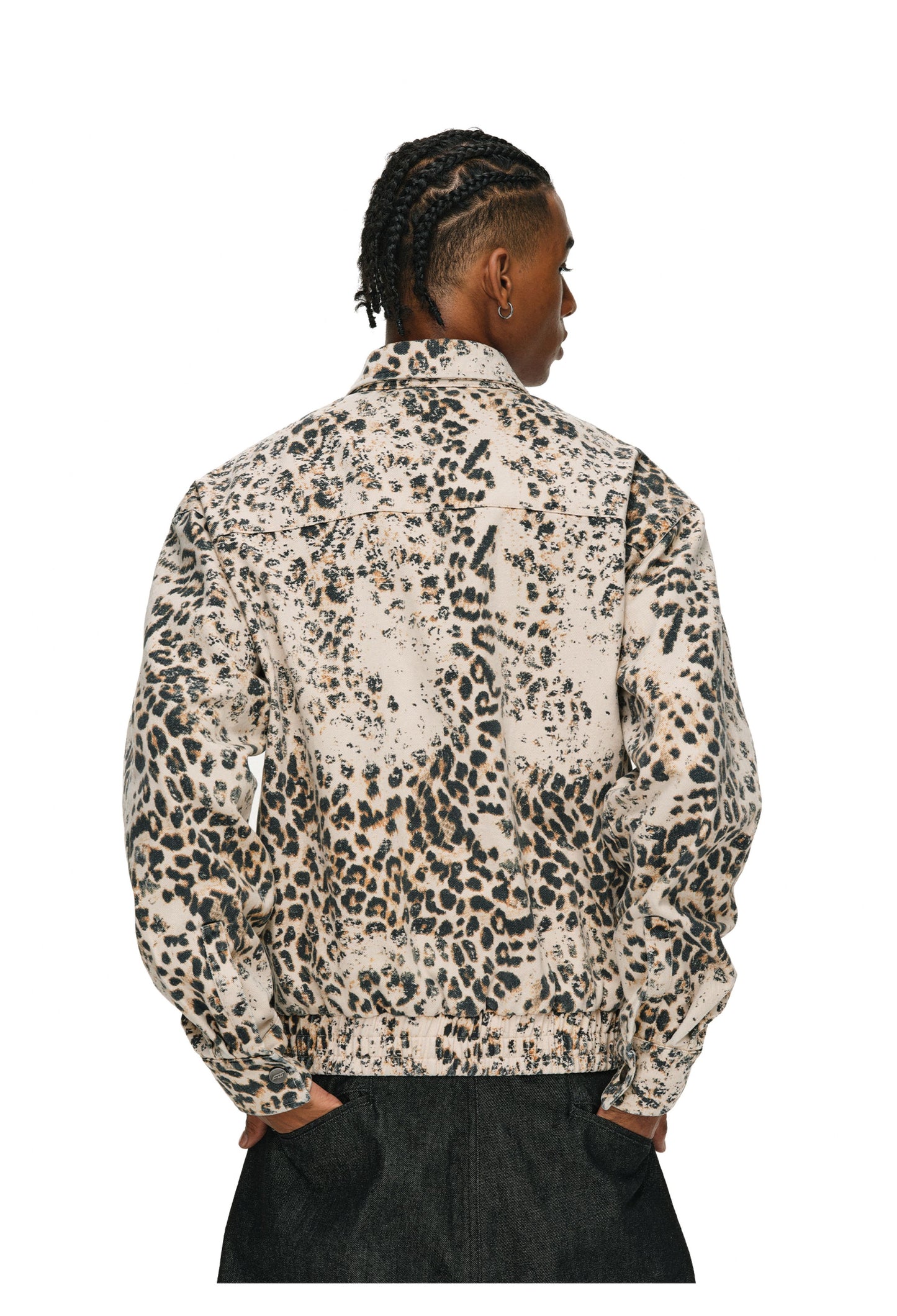 Retro Wash Leopard Print Jacket