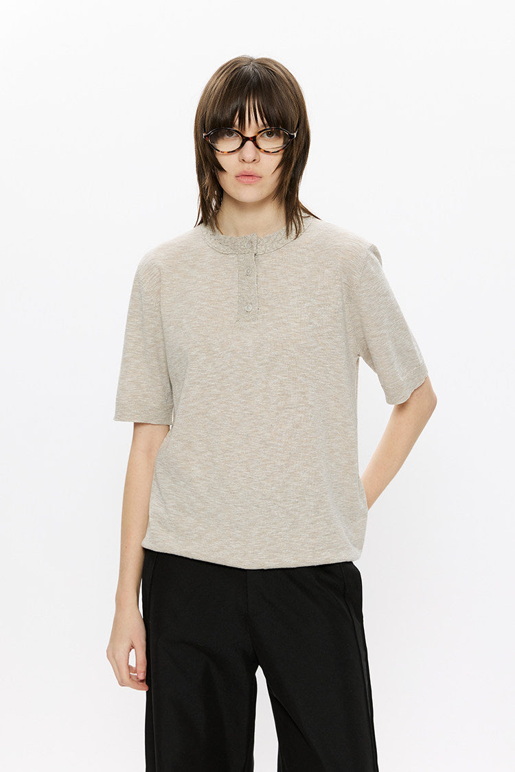 Relaxed-Fit Knit Casual Shirt