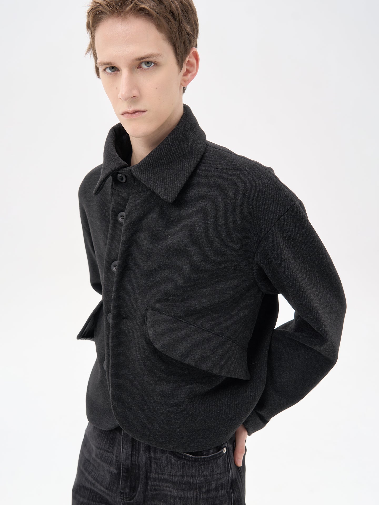 Stand Collar Cocoon Jacket