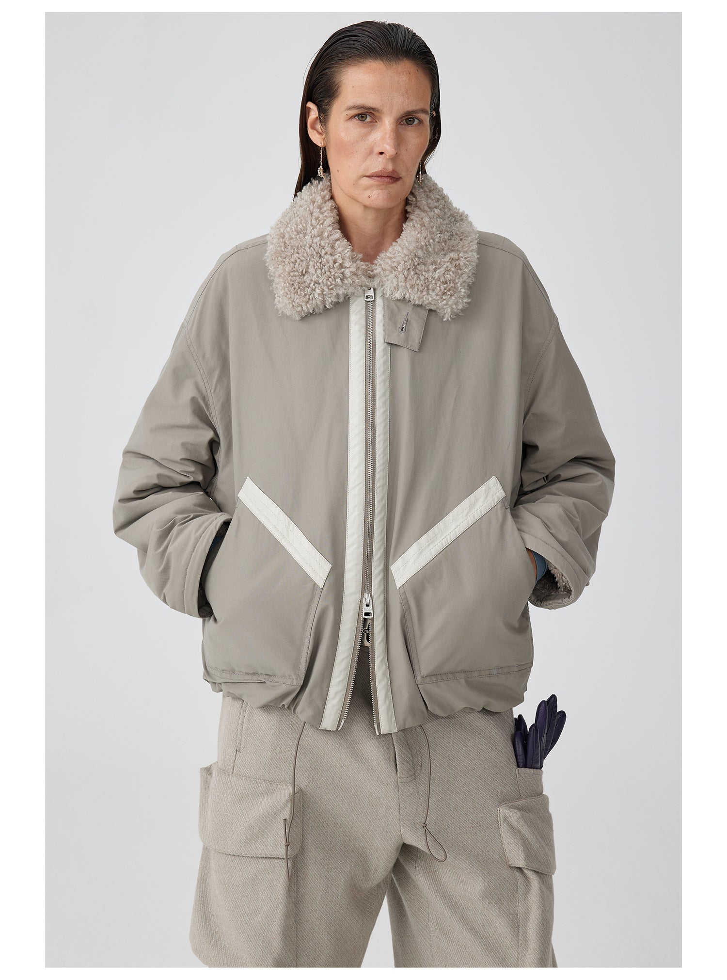 ジャケット・アウター SIMPLE PROJECT FurCollarMA-1BomberJacket SIMPLE PROJECT FurCollarMA-1BomberJacket