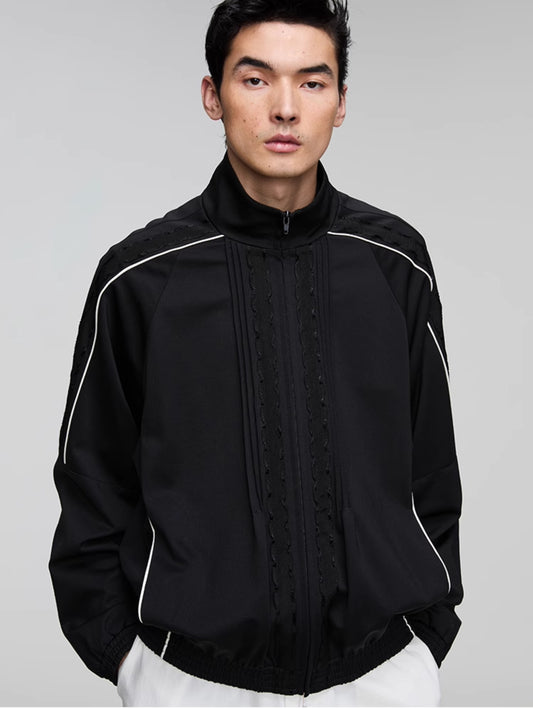 Casual jacket with decorative ribbon