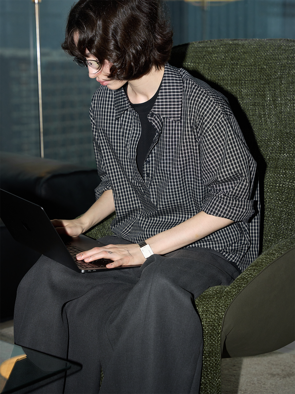 Half-Open Check Shirt