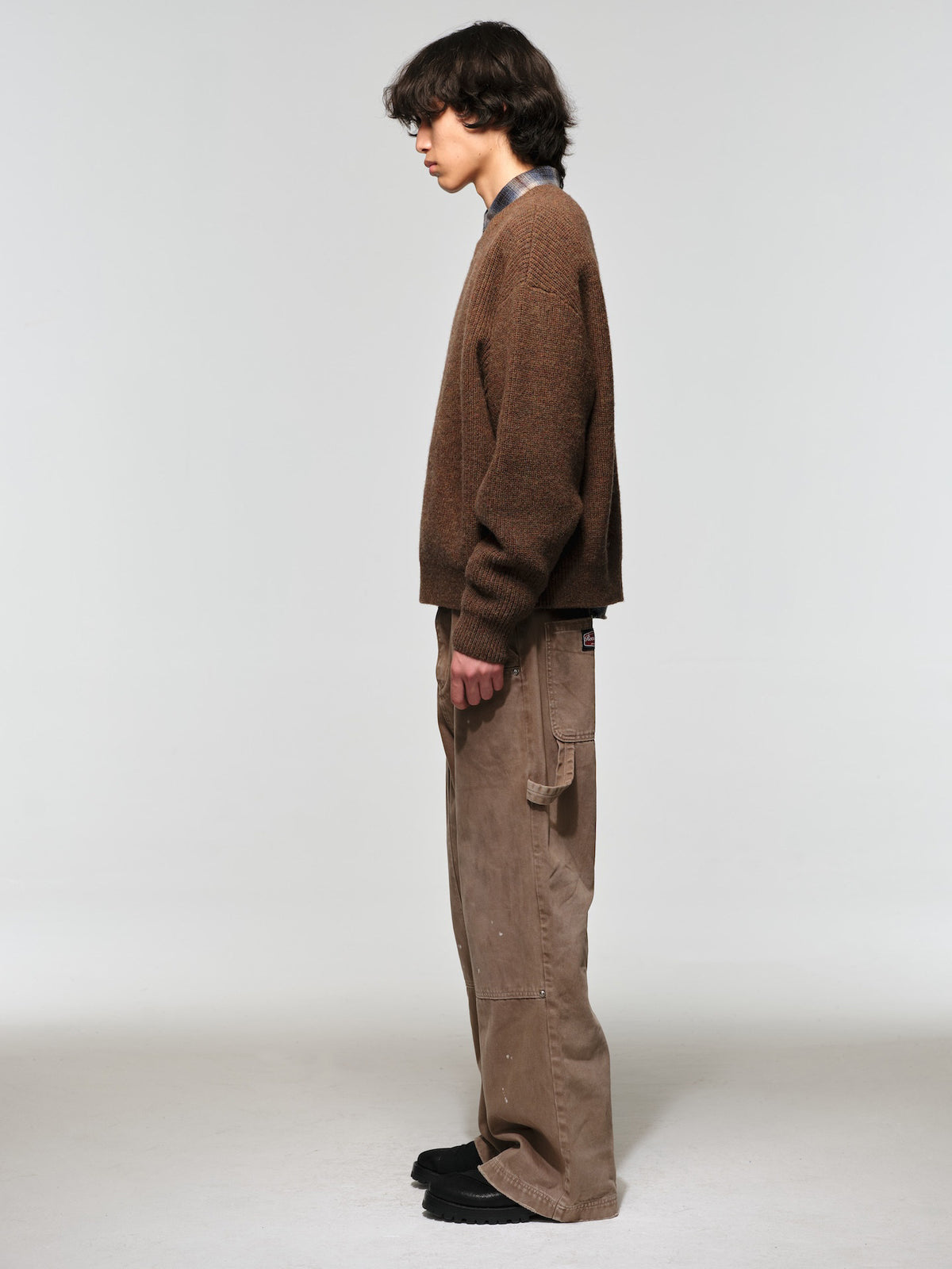 100% Shetland Wool Embroidered Round-Neck Sweater
