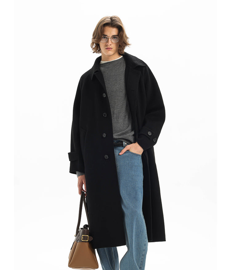 Raglan handmade wool long coat