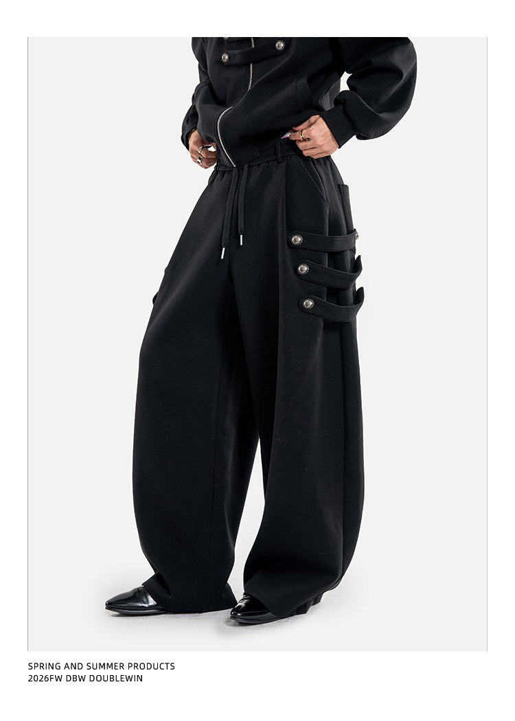 Multifunctional Wide-Shoulder Sweatshirt Set
