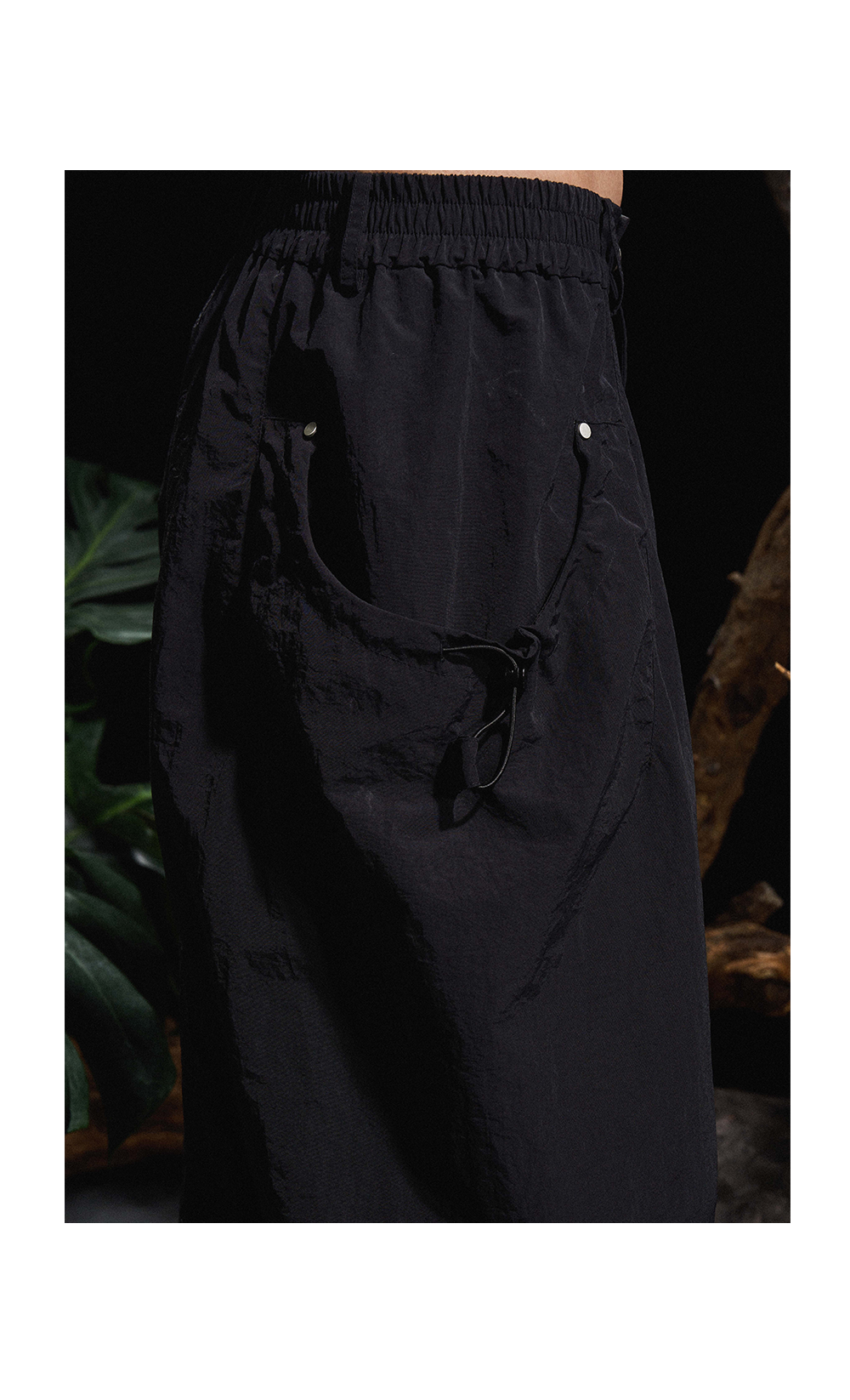 6-pocket drawstring nylon pants