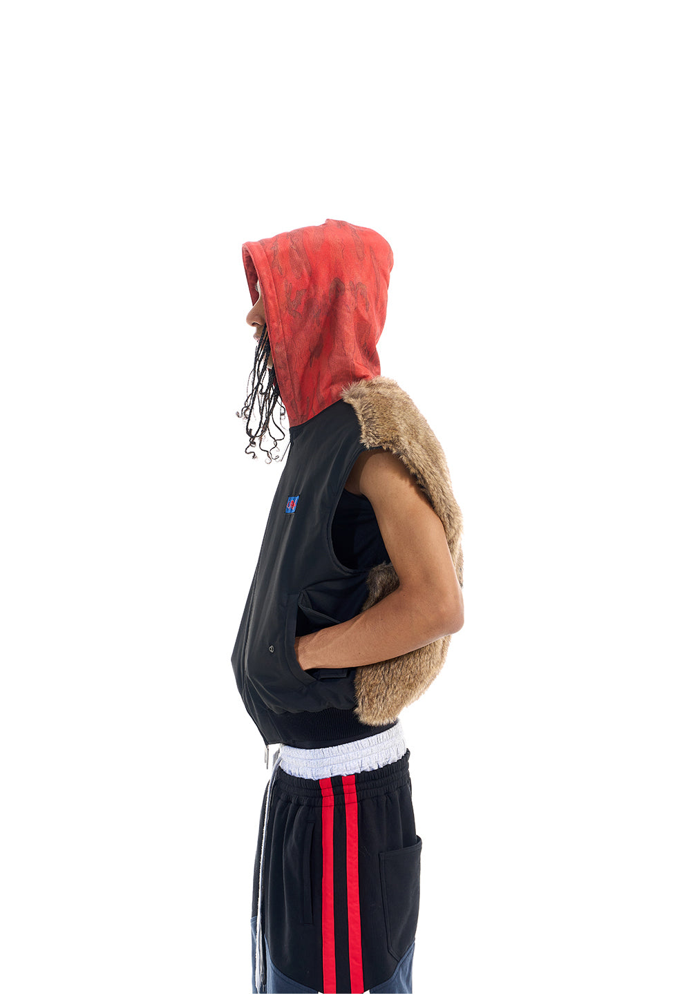 Patchwork Hooded Vest