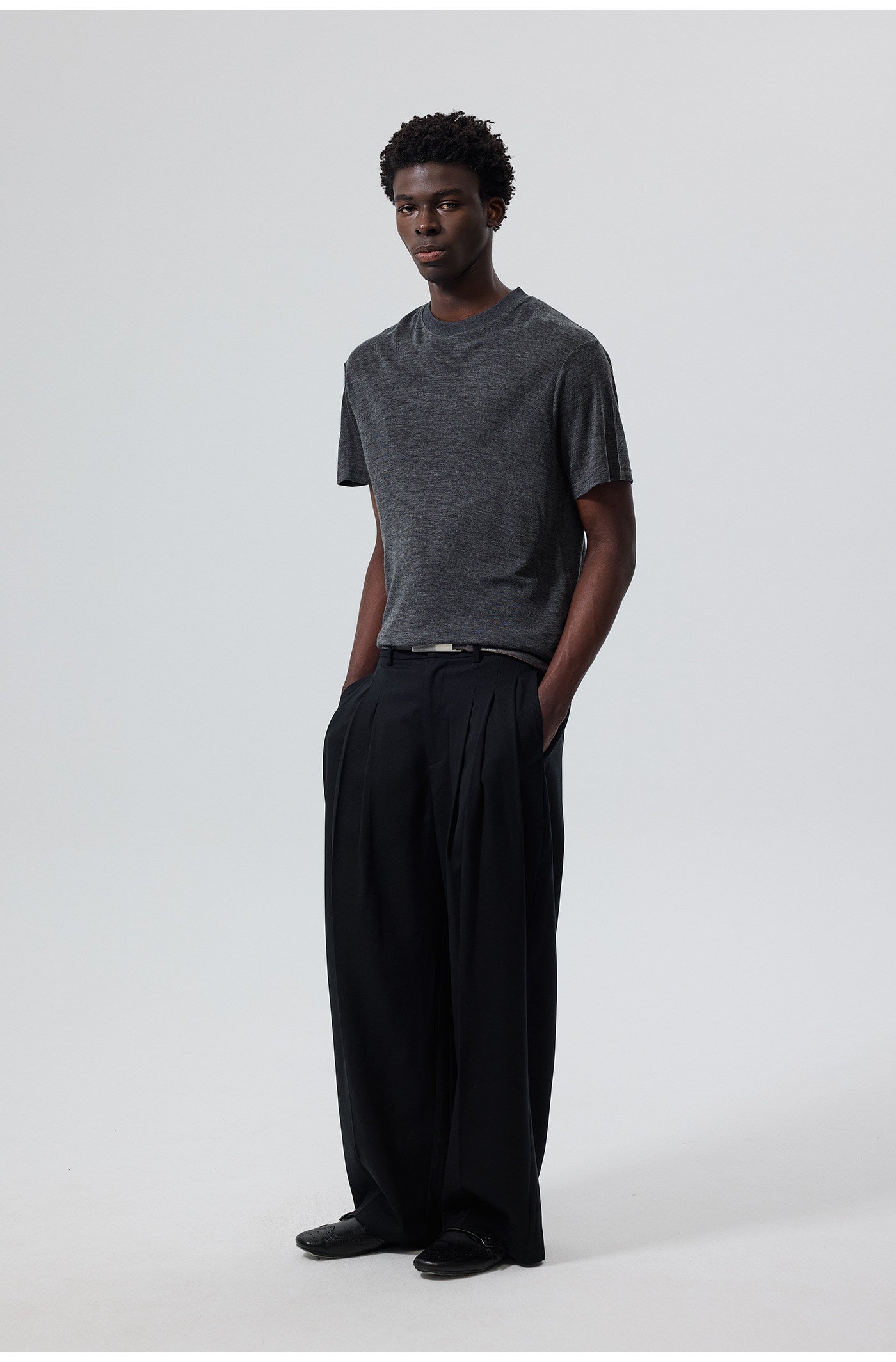 Wrinkle-Resistant Pleated Casual Pants