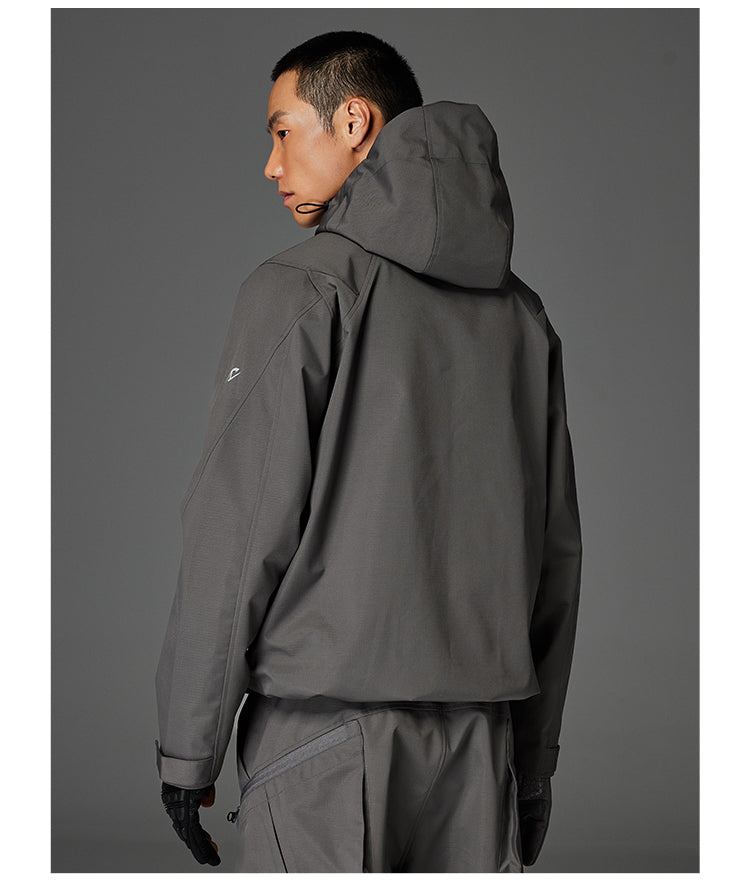 Diagonal Zipper Windbreaker