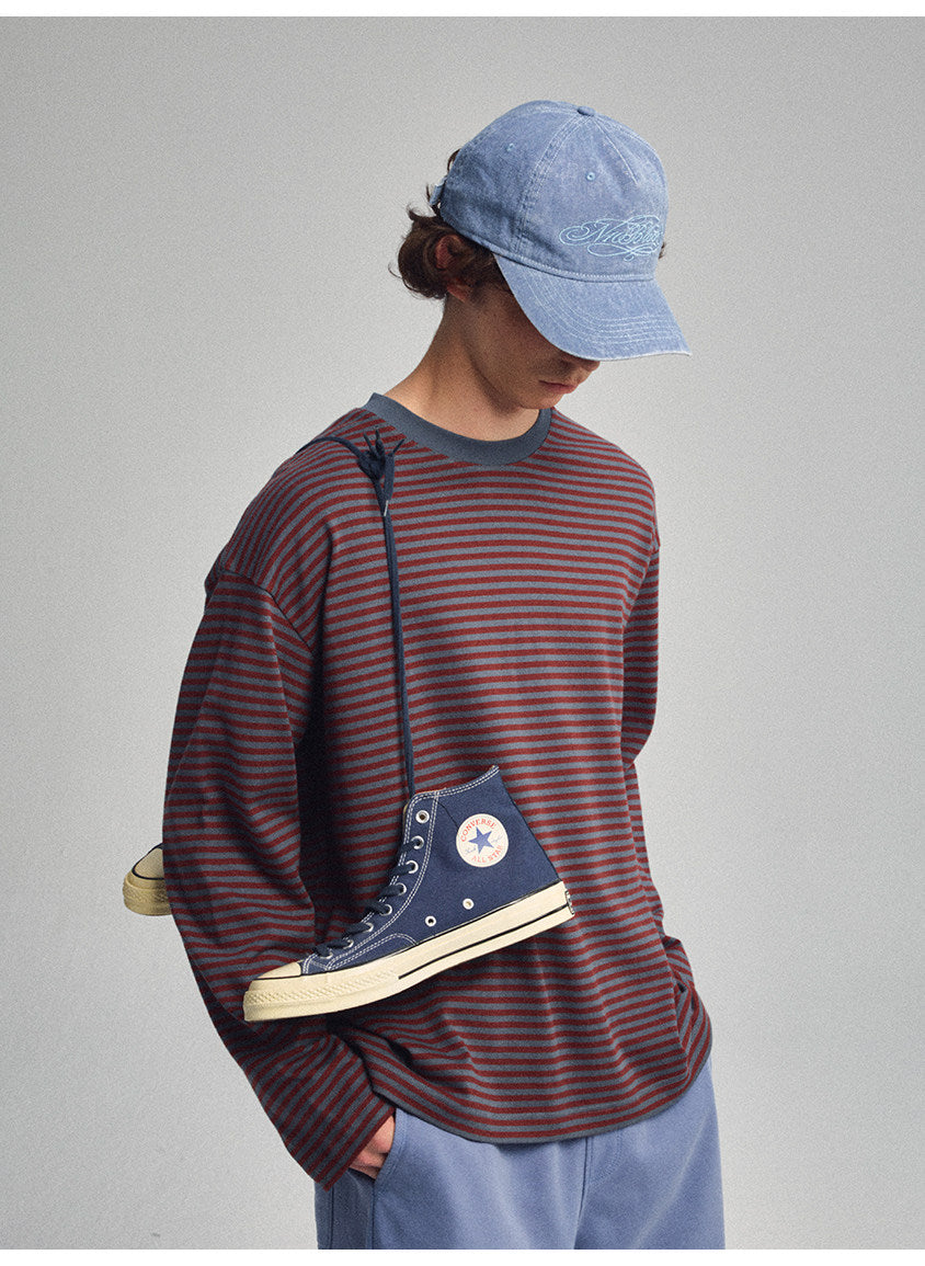Contrast-Striped Round-Neck T-Shirt