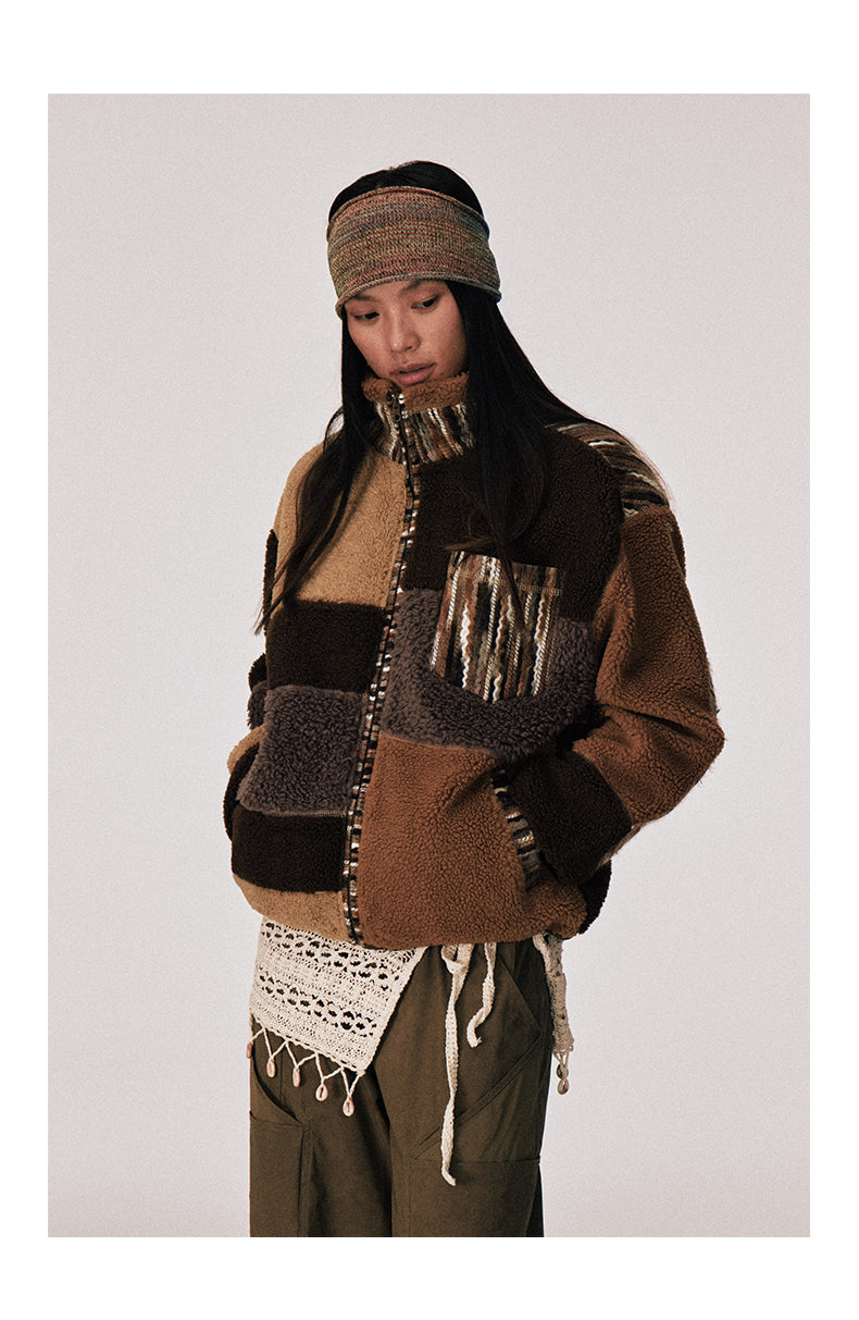 Lambswool Stand Collar Jacket