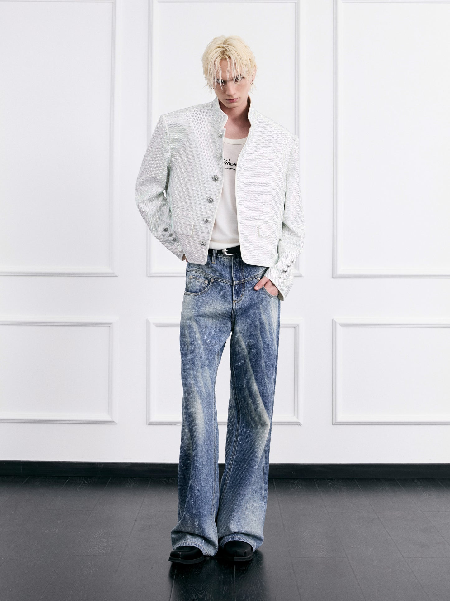 Wash-processed blue jeans