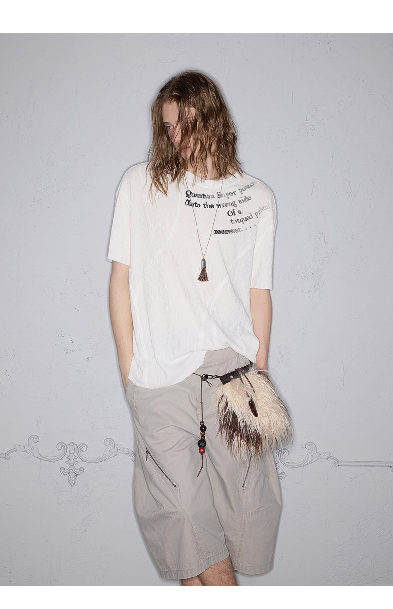 Deconstructed letter print T-shirt