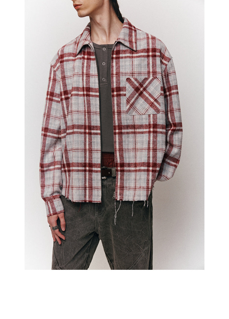 Plaid Shirt Zipper Jacket