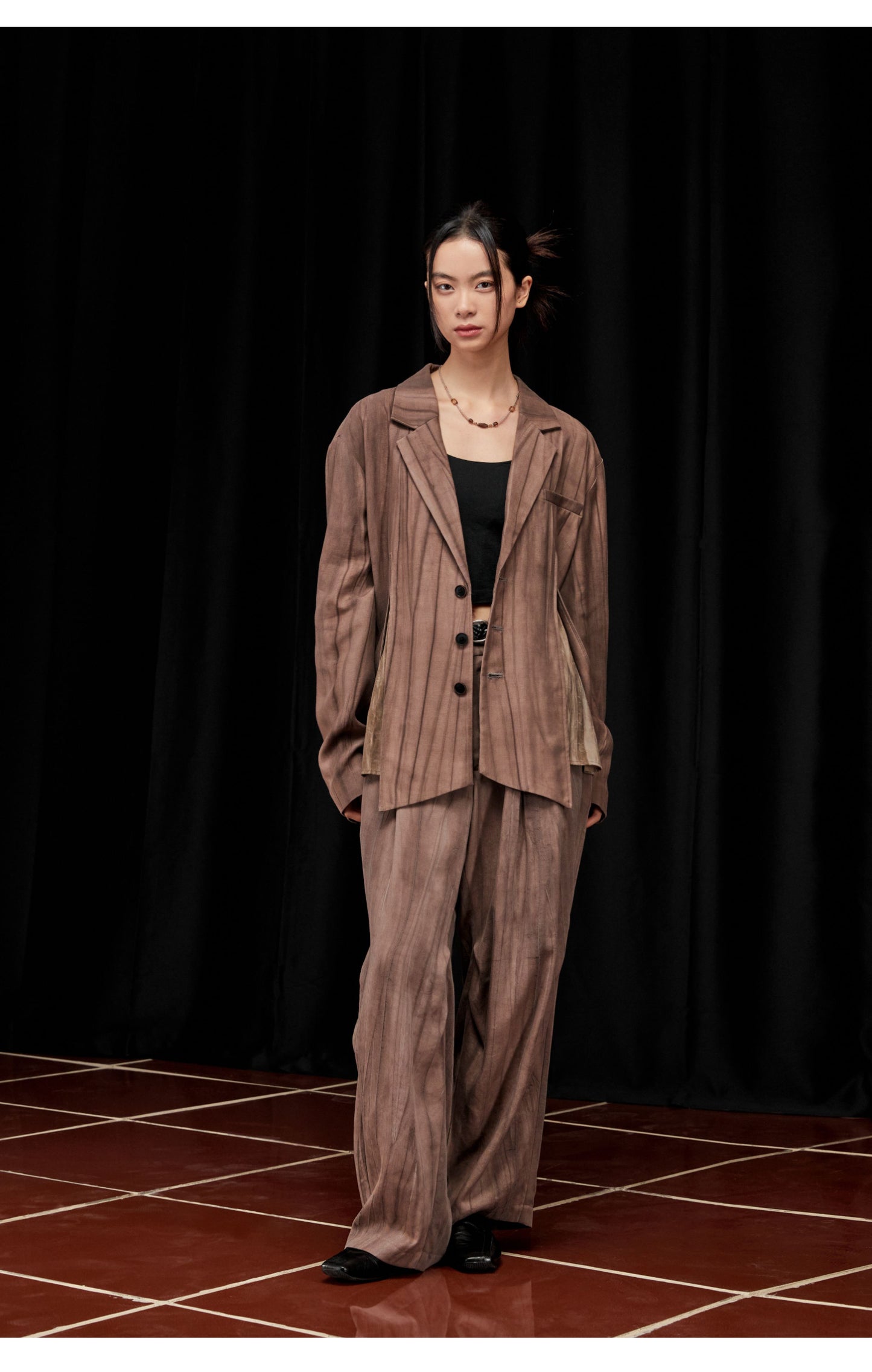 Tie Dye Draped Vertical Pattern Jacket